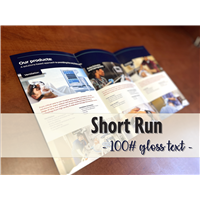 Short Run Brochures 25.5 x 11 -- 100# gloss text -- Tri-fold